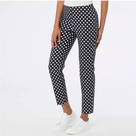 Banana Republic Pants - Banana Republic Polka Dot Black White Slim Lined 950095